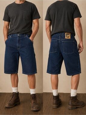Vintage Phat Farm Denim Carpenter Shorts 40W Y2K Hip Hop Baggy